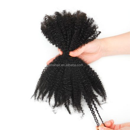 KAMA Hair 4C Kinky Afro Curly Brazilian Remy Bulk — Factory Direct Wholesale