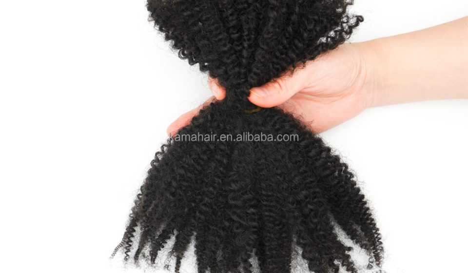 KAMA Hair 4C Kinky Afro Curly Brazilian Remy Bulk — Factory Direct Wholesale