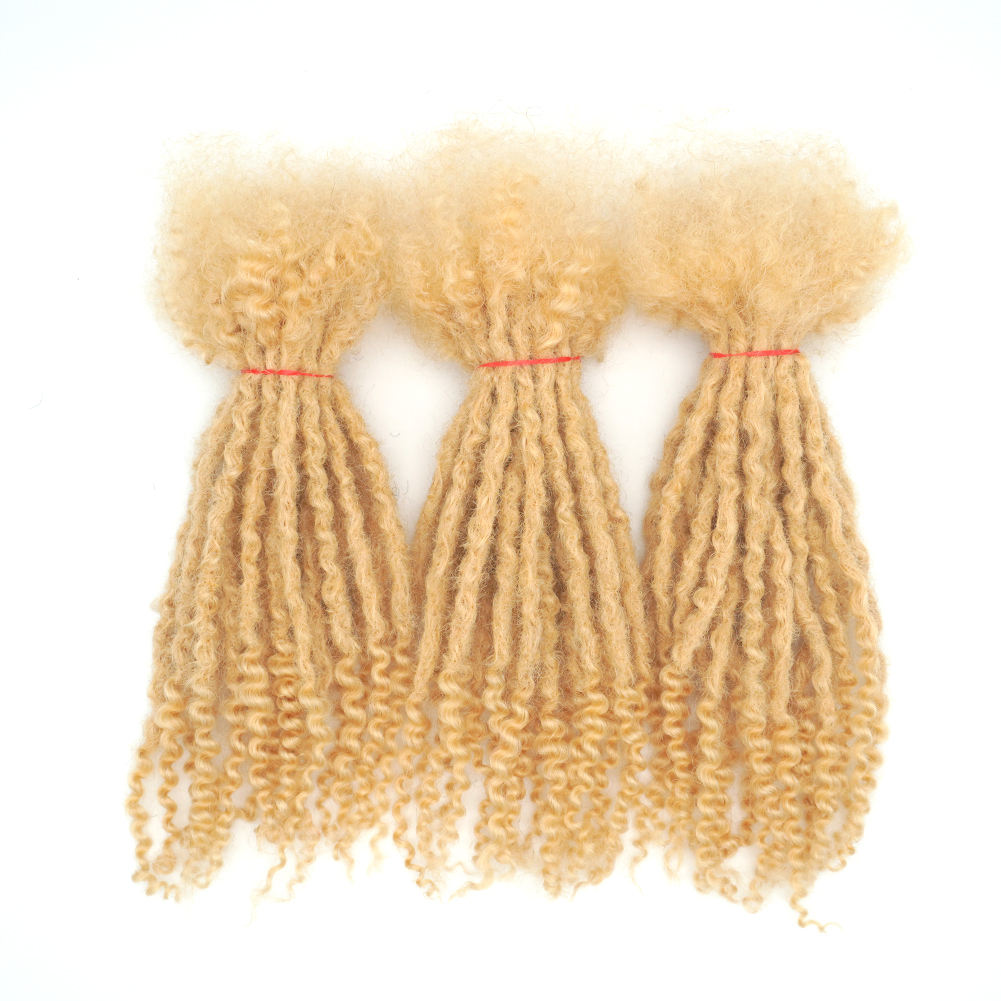 KAMA Hair 613# Color Deep Goddess Locs Extension — Handmade Remy Human Hair Bold Curly-End Locs