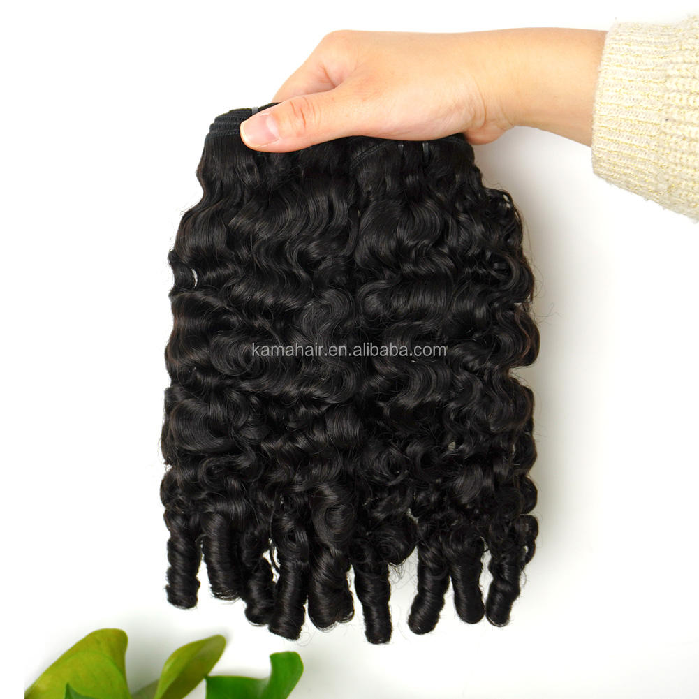 KAMA French Curly Human Hair Bundles Burmese Spiral End — Vietnamese virgin hair with defined spiral tips for premium styling
