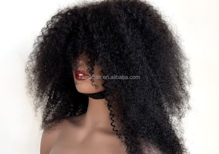 KAMA Hair Glueless Afro Kinky Curly Wig with Bangs — Factory Direct Wholesale